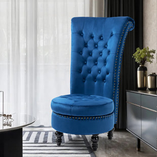 Blue Wingback Accent Chairs You Ll Love Wayfair   Jairaj Velvet Wingback Chair 